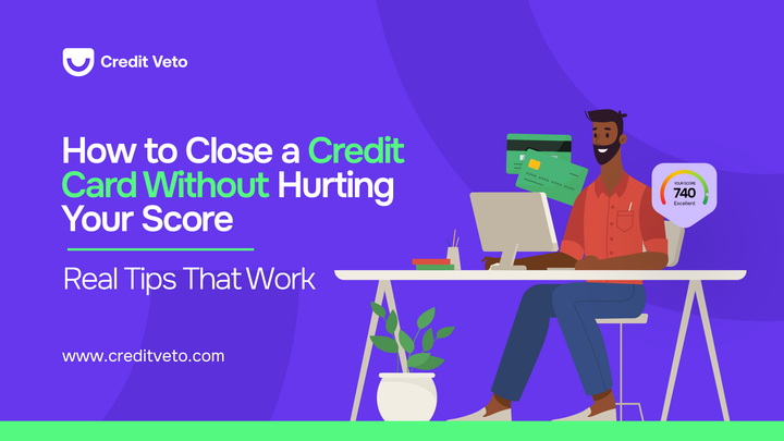 A man sitting at his desk contemplating how to close his credit card without hurting his score
